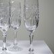 Set of 6 hand-cut Lorraine crystal champagne flutes
