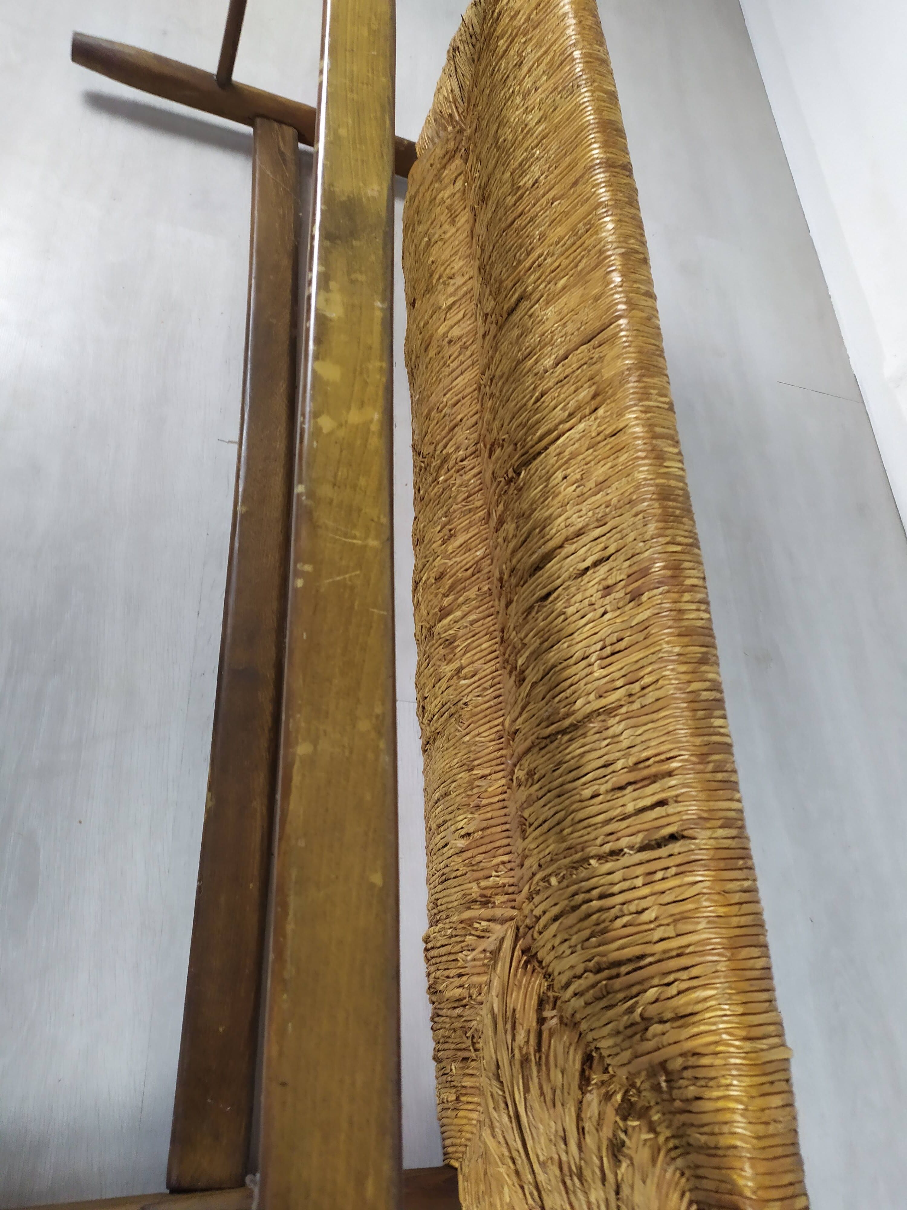 Tabourets et banquette paillé
