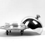 Silver metal caviar display