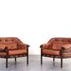 Mid-Century Oak & Leather Armchairs by Arne Norell for Coja 1960s Set of 2