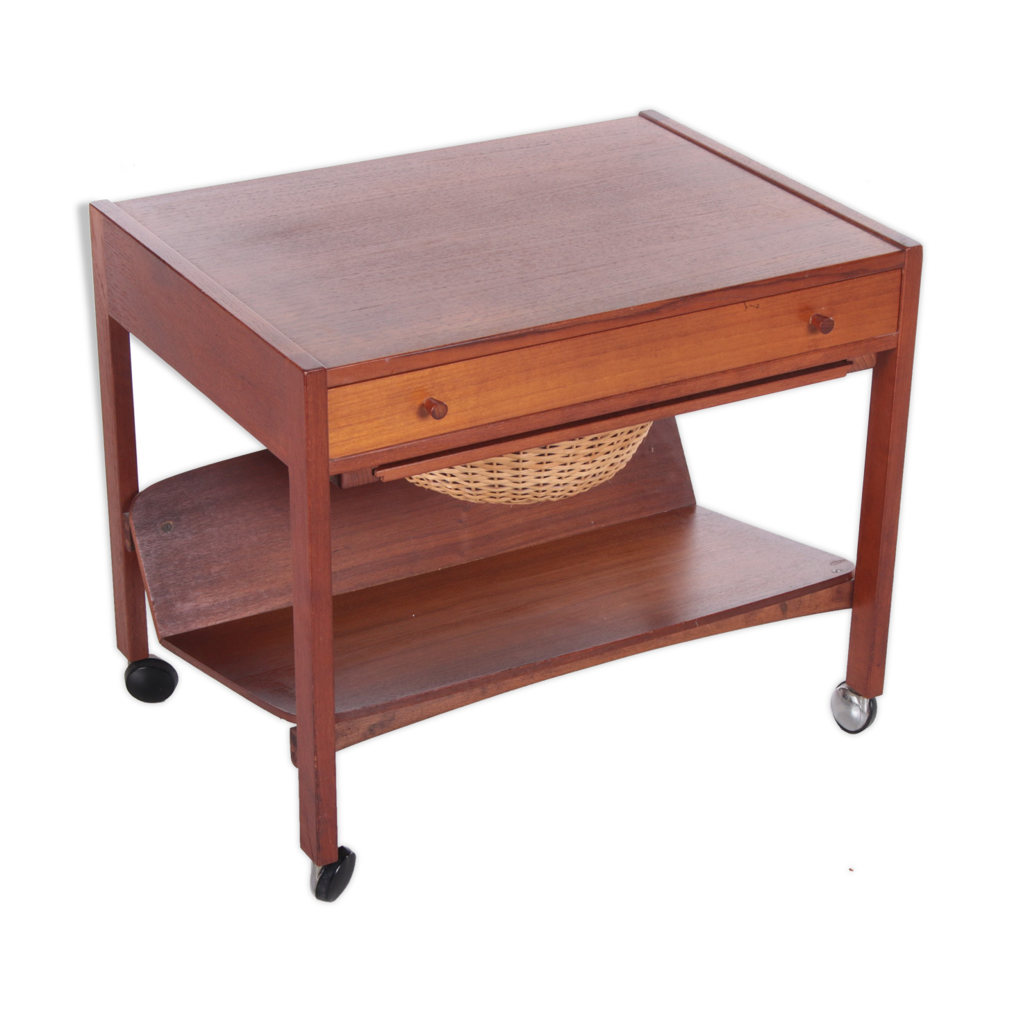 Danish Design Teak Wooden Side Table and Sewing Box,1960s