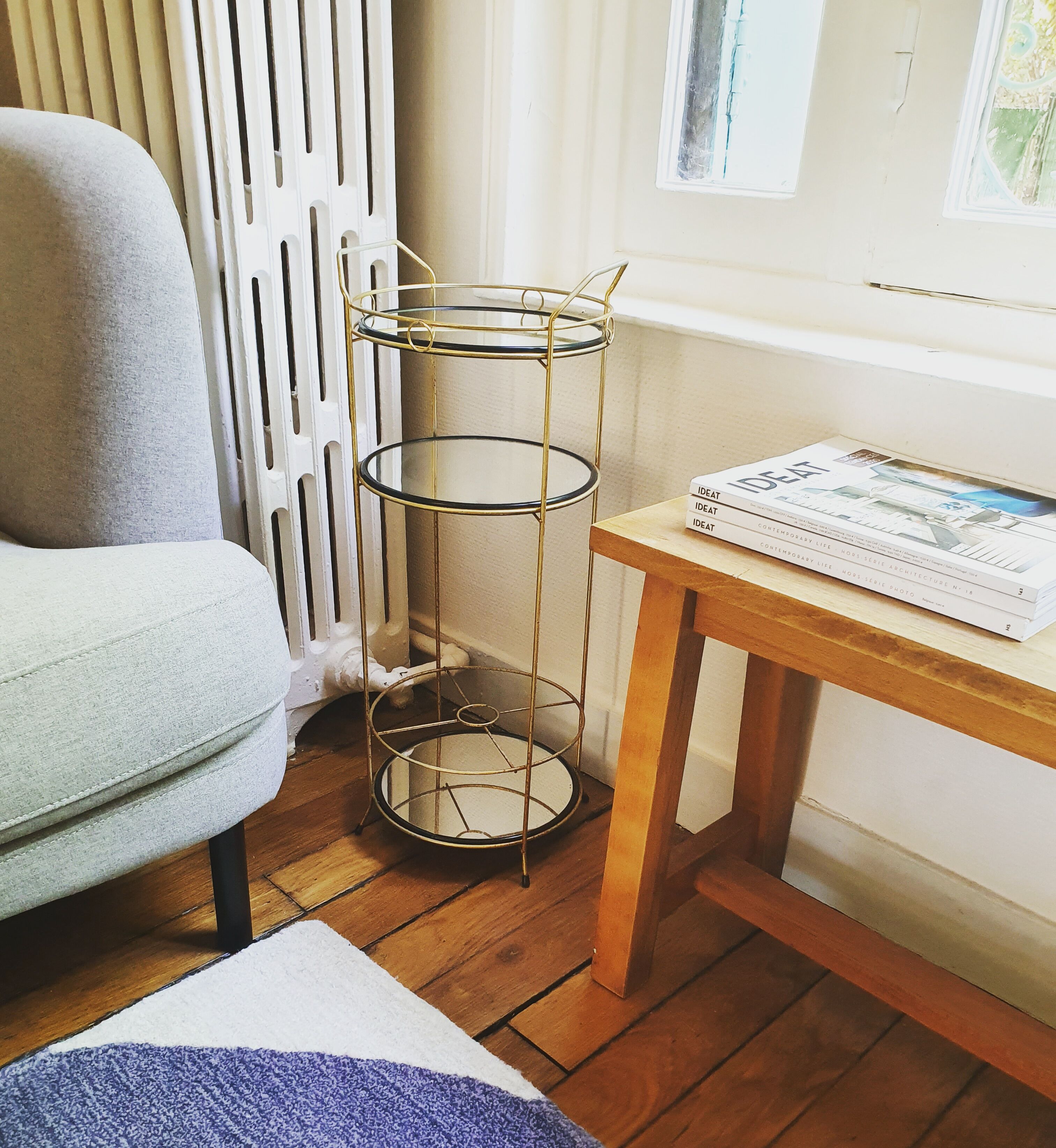 Brass serving table