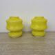 Lot de 2 lampes de table en verre jaune Space Age, design ve-art Italie, années 1970