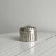 Silver-plated metal catchall with patina
