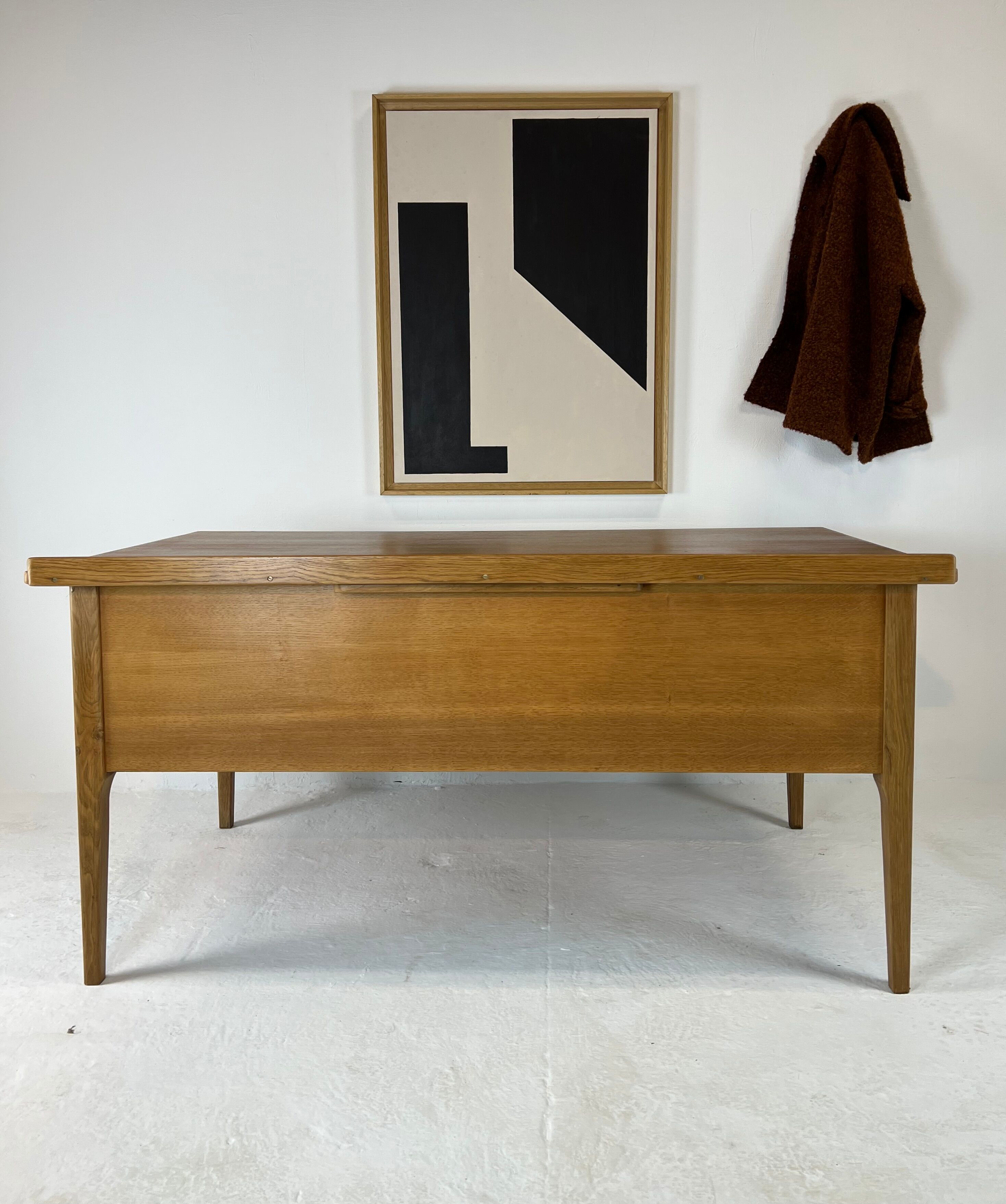 Two-sided oak desk, 50s