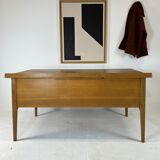 Two-sided oak desk, 50s