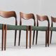 Set of 6 Vintage Danish dining room chairs by Niels Moller model 71