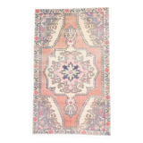 4x7 Pale Orange & Beige Oriental Wool Turkish Vintage Rug, 127x210Cm SK 6787