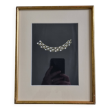 Gouache originale des années 1930 – Prototype de collier en perles par un joaillier de New York