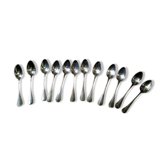 Box of 12 old silver spoons, 18gr 19th century