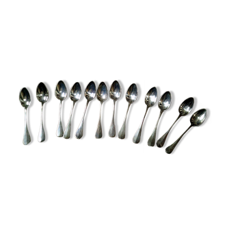 Box of 12 old silver spoons, 18 gr 19th century