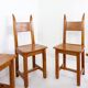 Ensemble de 6 chaises en chêne brutalistes - années 1970