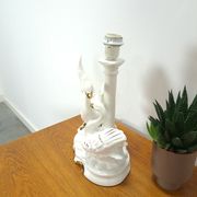Porcelain lamp swans with vintage gold details