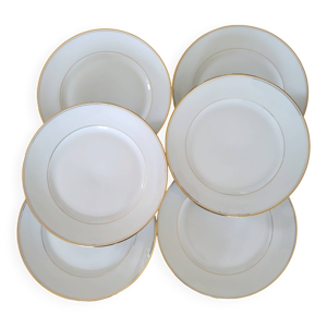 6 assiettes plates CNP - porcelaine