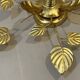 Gold leaf metal flower wall sconce 1970s 1980s Hollywood Regency Masca leaf