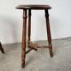 Set of 4 turned oak stools.