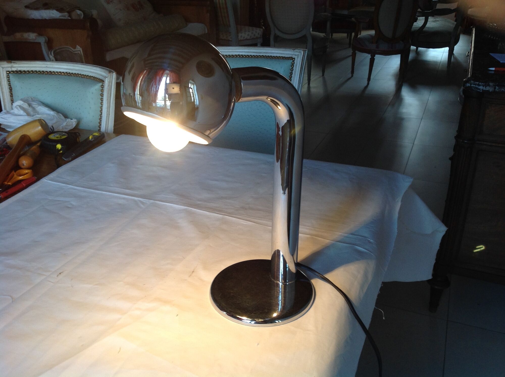 Vintage chrome lamp, Girasol model by Fase, 70s