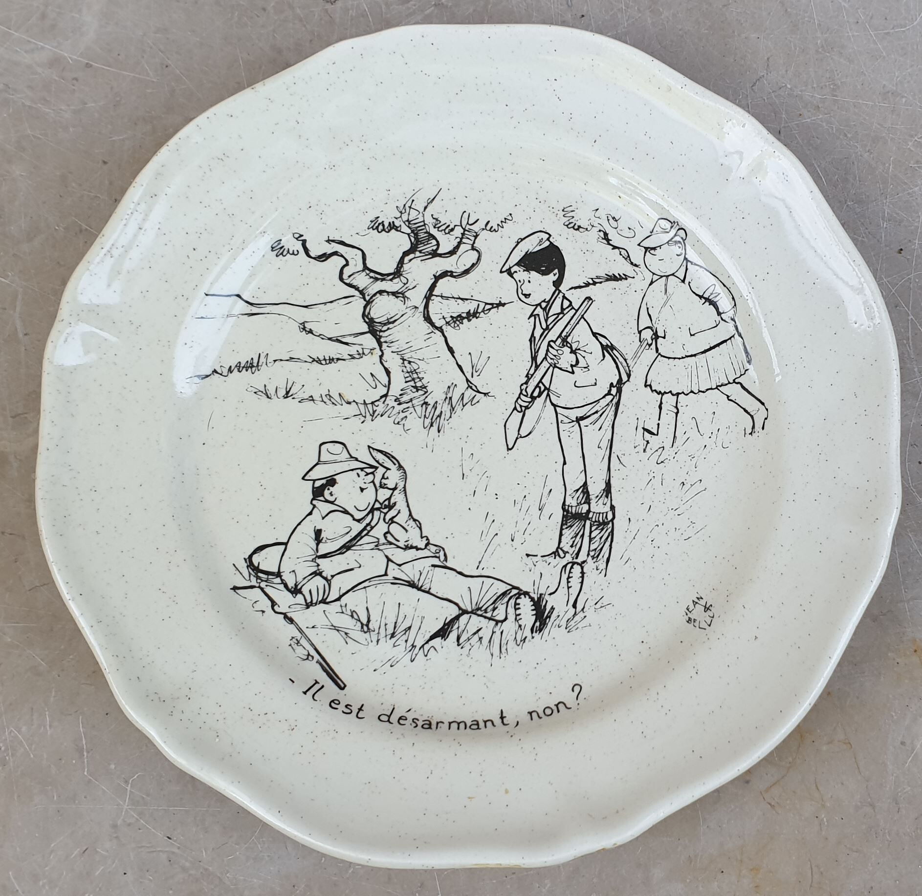 3 humorous plates by jean bellus