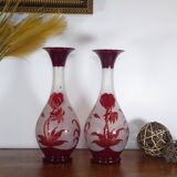 Paire de vases en verre
