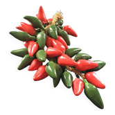 Cluster of ceramic chili peppers