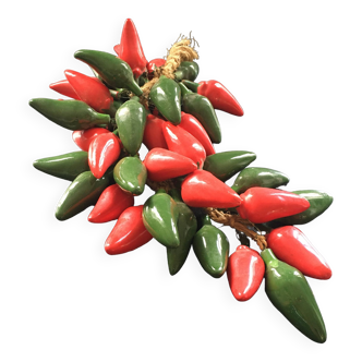 Cluster of ceramic chili peppers
