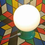 Vintage white opaline living room bedside desk lamp "Green"