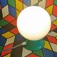 Vintage white opaline living room bedside desk lamp "Green"