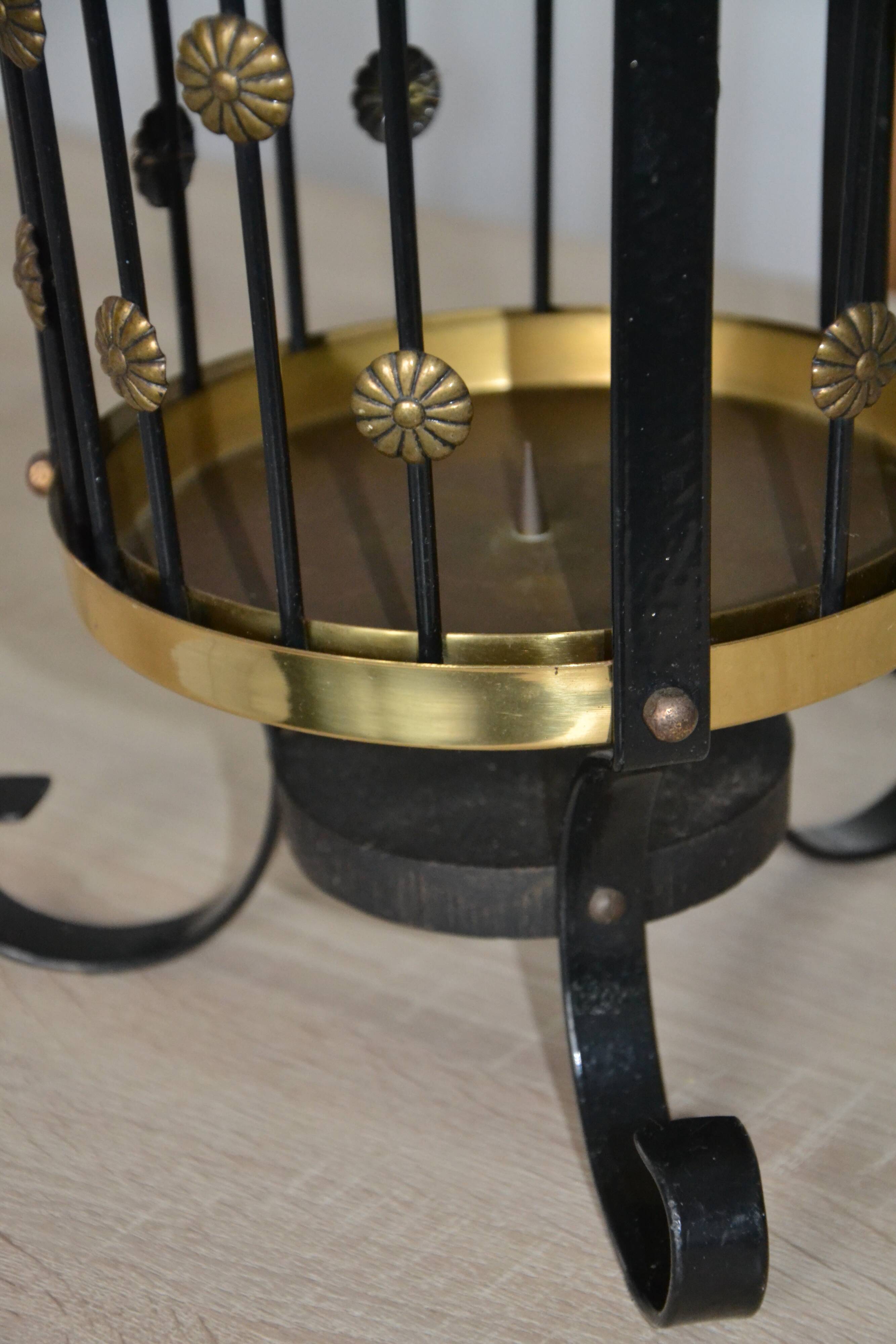 Metal, copper and brass Art Deco umbrella/plant stand.