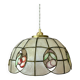 Vintage mother-of-pearl and brass lampshade pendant light with fruit decorations (2)