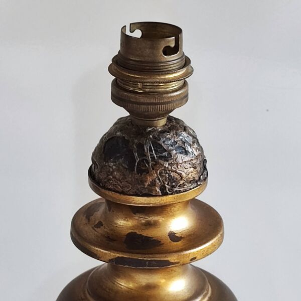 Pied de lampe mordoré vintage