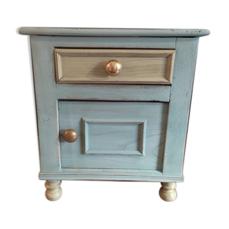 Bedside table bedside wood restyled dp 0322099 old vintage