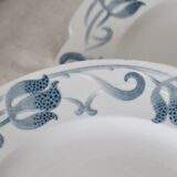 6 flat plates - Antique tableware set 82 pieces Sarreguemines earthenware Art Nouveau style