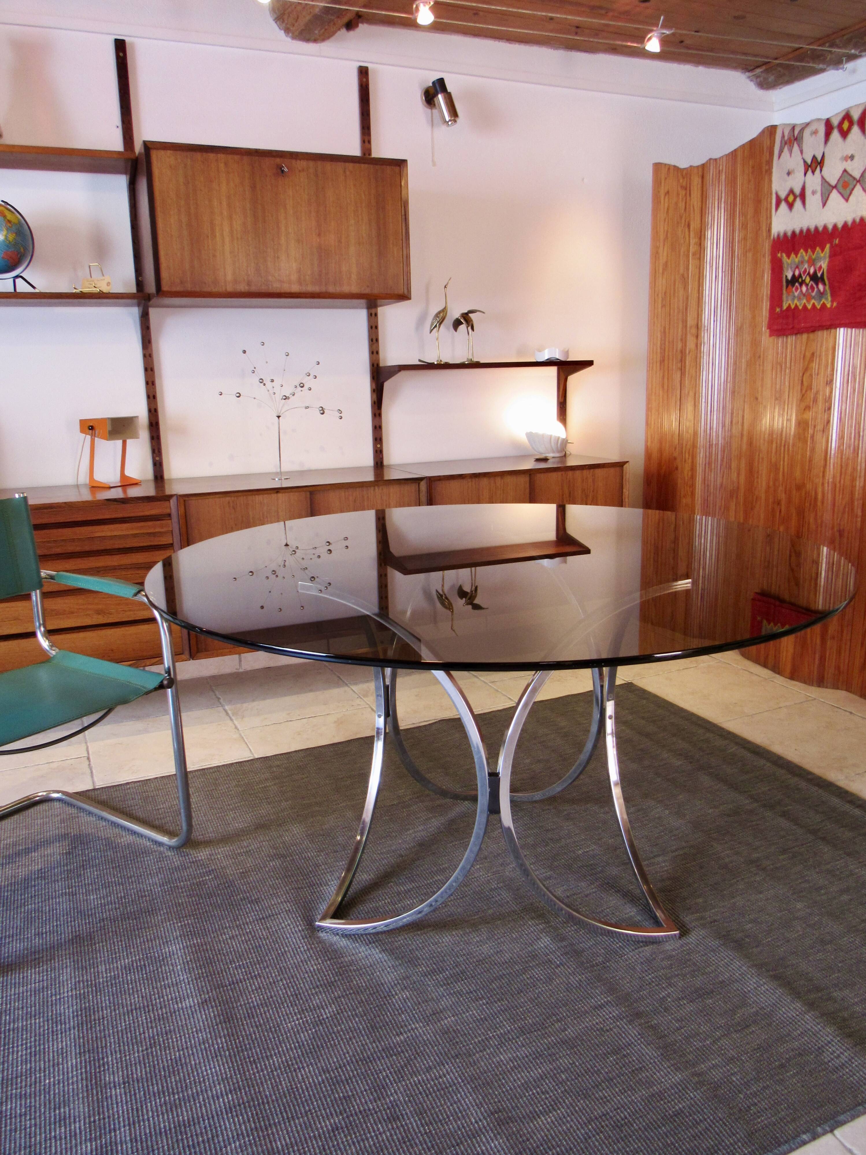 Chrome and glass table 1970s