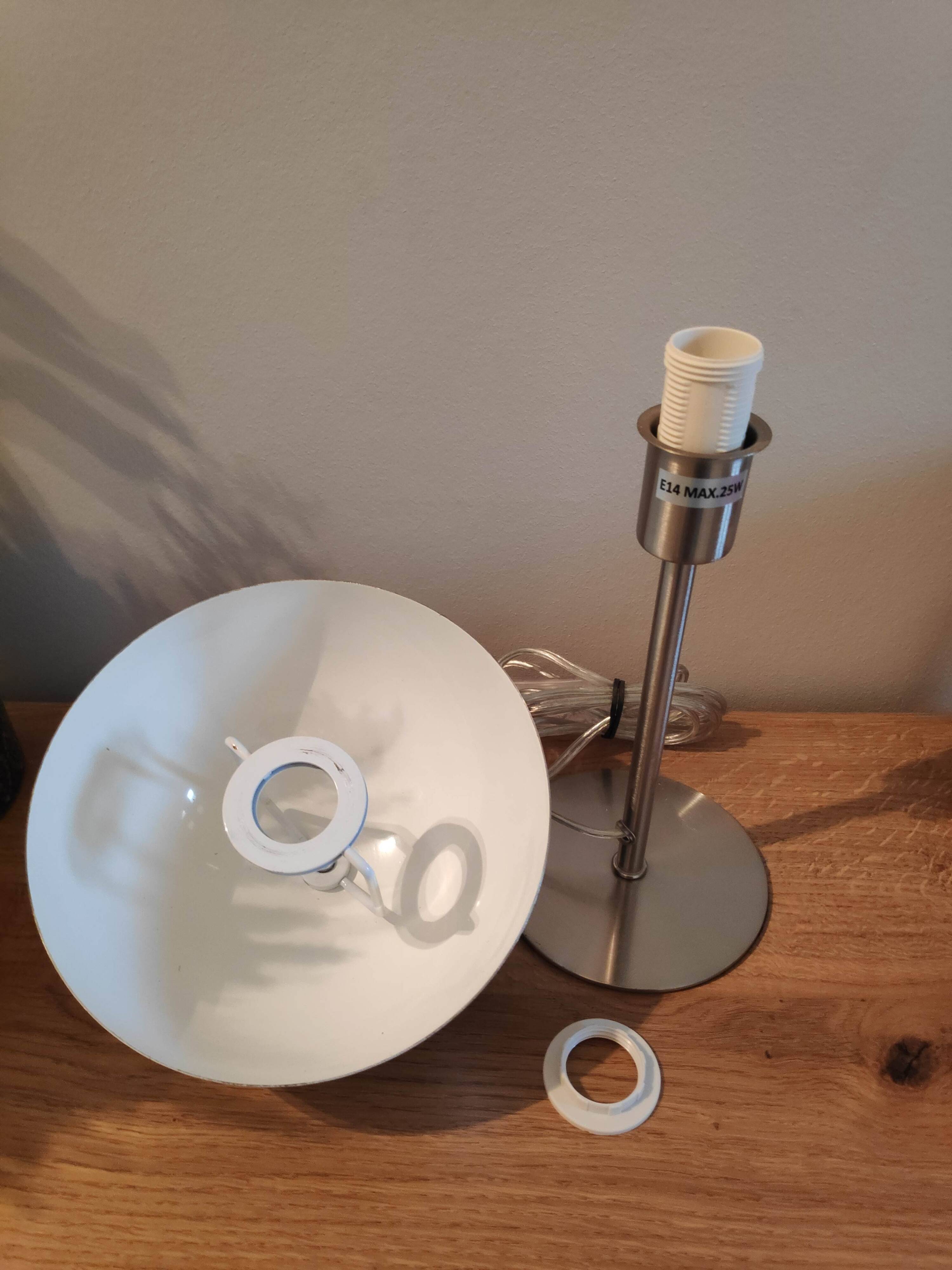 Brushed metal mushroom lamp