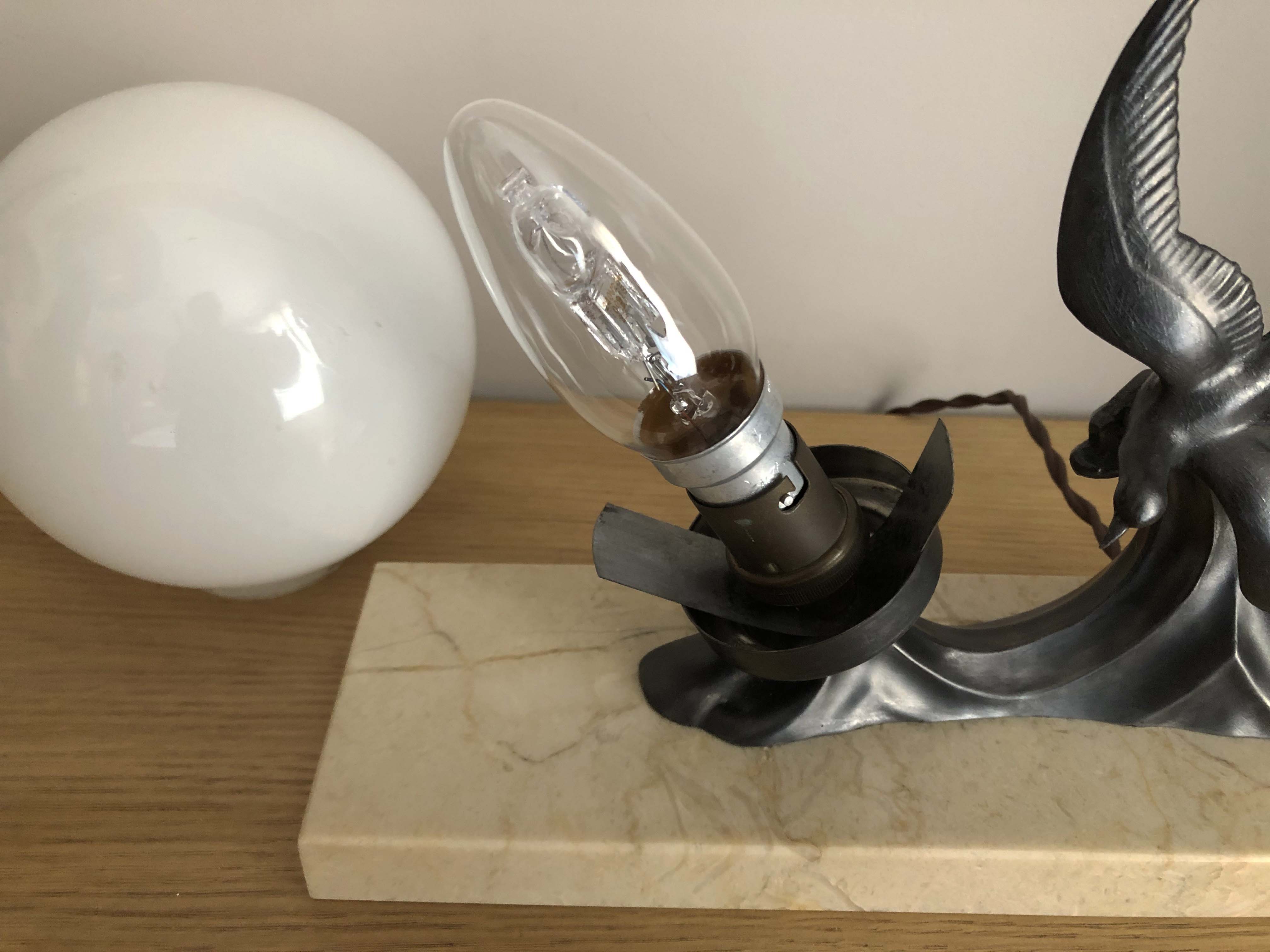 Art Deco Bird Nightlight, Marble, Regular and Opaline