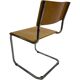 Set of four vintage dining room chairs, wood and chrome,  1970s