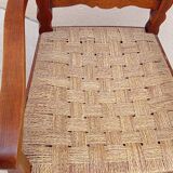 Antique Louis Philippe armchair with vintage rope seat