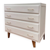 Commode vintage restaurée beige