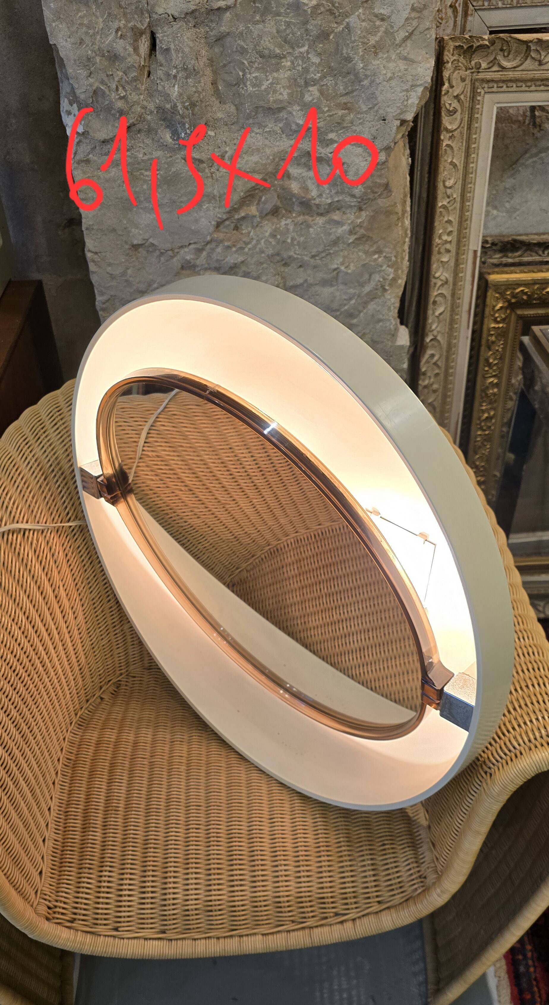 Vintage bathroom mirror allibert a41 backlit space age 1970