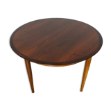 Table à manger ronde en palissandre extensible des années 1960 MidCentury