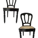 Pair of Baumann caned chairs