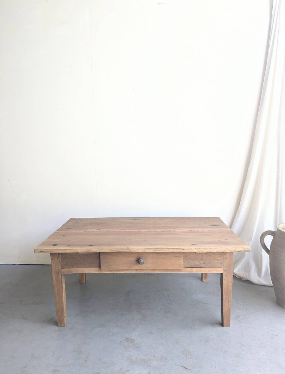 Farmhouse coffee table with drawer