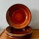 Vintage set of 6 honey brown flat plates from Lunéville.