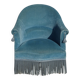 Fauteuil crapaud en velours bleu