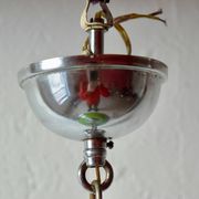 Vintage green glass and chrome metal pendant light