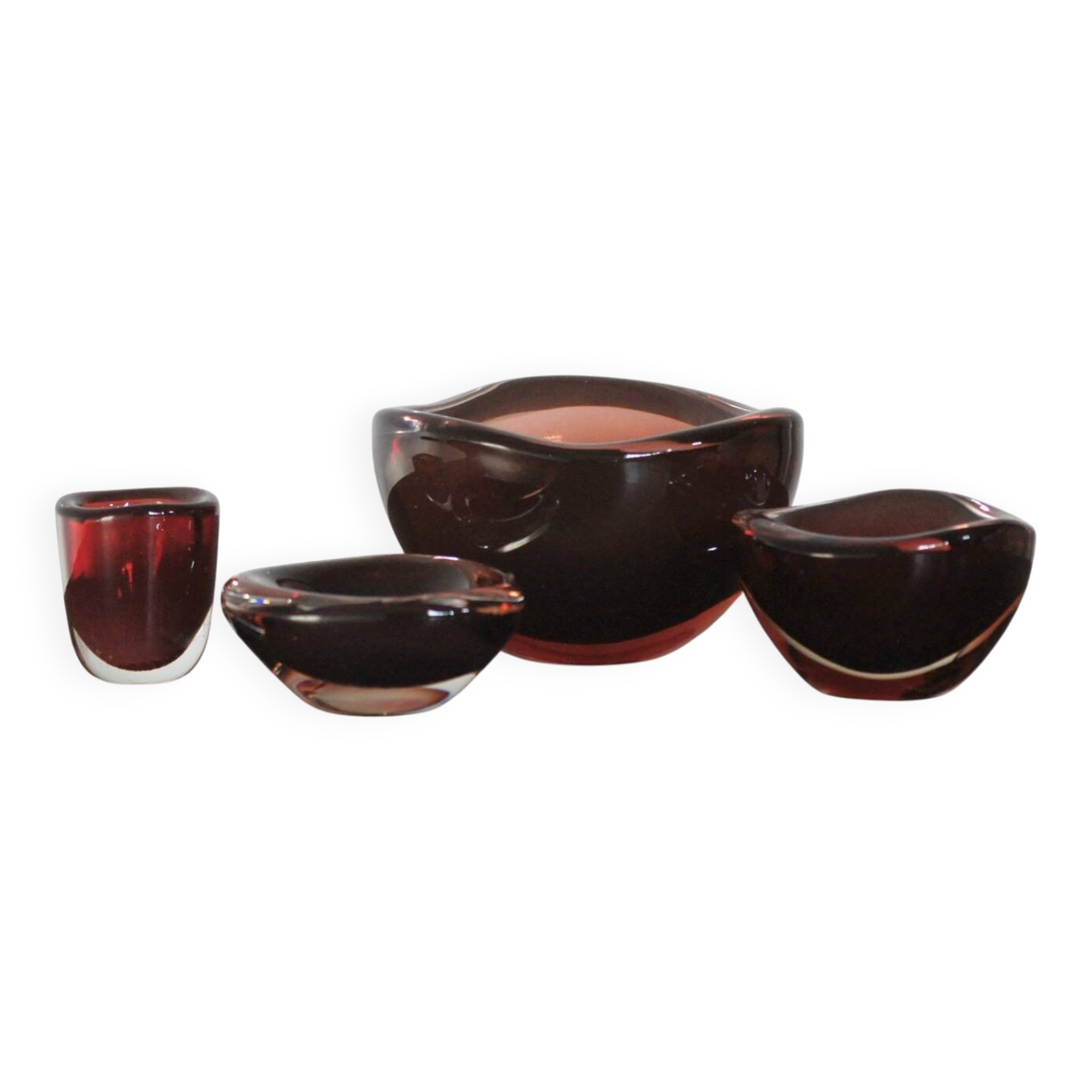 Glass Selena Bowl by Sven Palmqvist for Orrefors, 1950s, Set of 4
