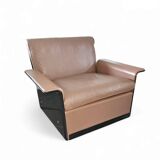 2 xBlack Shell & brown Leather 620 Chair Lounge Chair by Dieter Rams