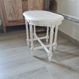 Small piano bench canné shabby chic style