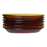 Set of 6 Duralex ramekins / ice cream cups – stackable amber glass