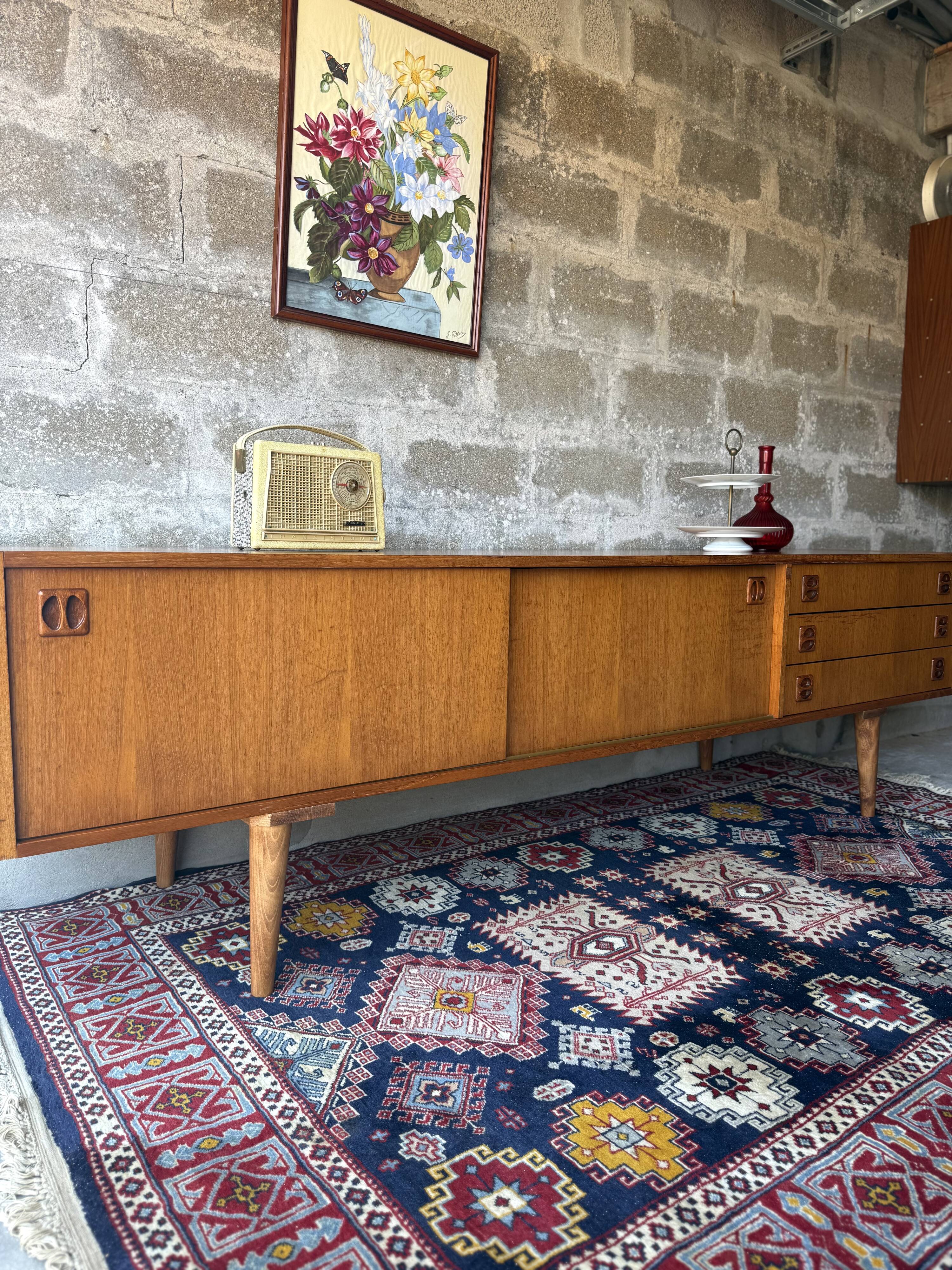Vintage Scandinavian teak sideboard, 1970.